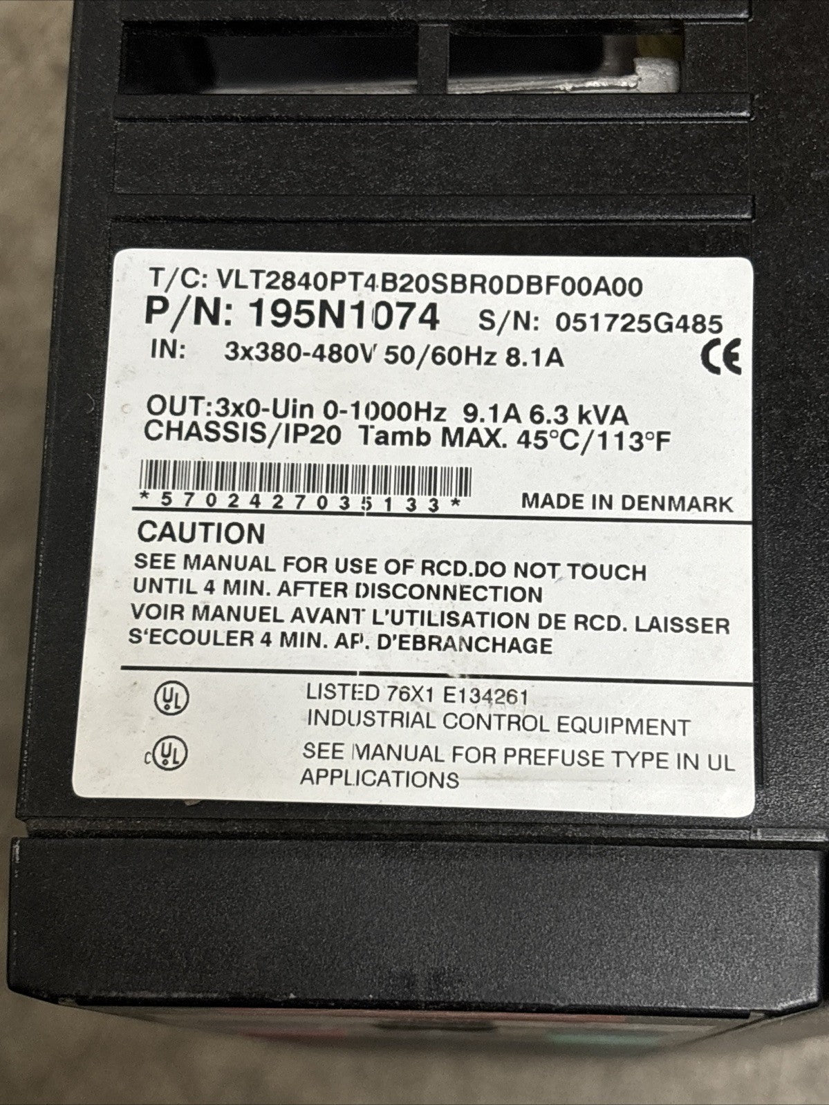 Danfoss VLT2800 195N1074 Drive GOOD4