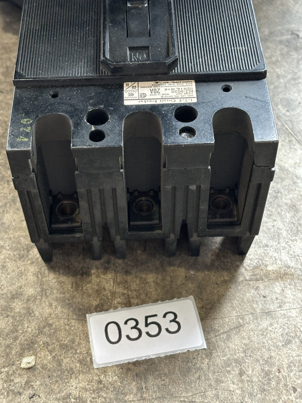 ITE EF3 B020 Circuit Breaker 20 Amp 3 Pole 240 Vac3