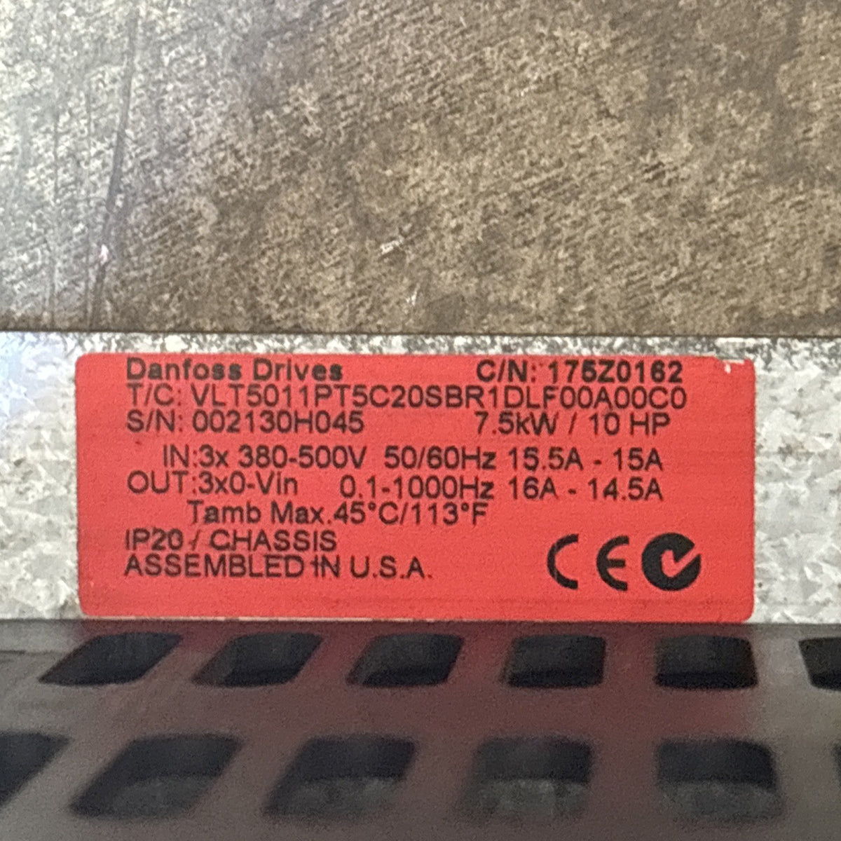 DANFOSS VLT5011PT5C54SBR1DLF00A00C0 VLT 5000 12.2kVa Drive5