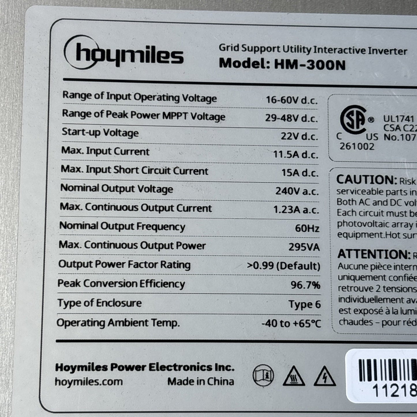 Hoymiles HM 300N Grid Support Utility Interactive Inverter Microinverter4