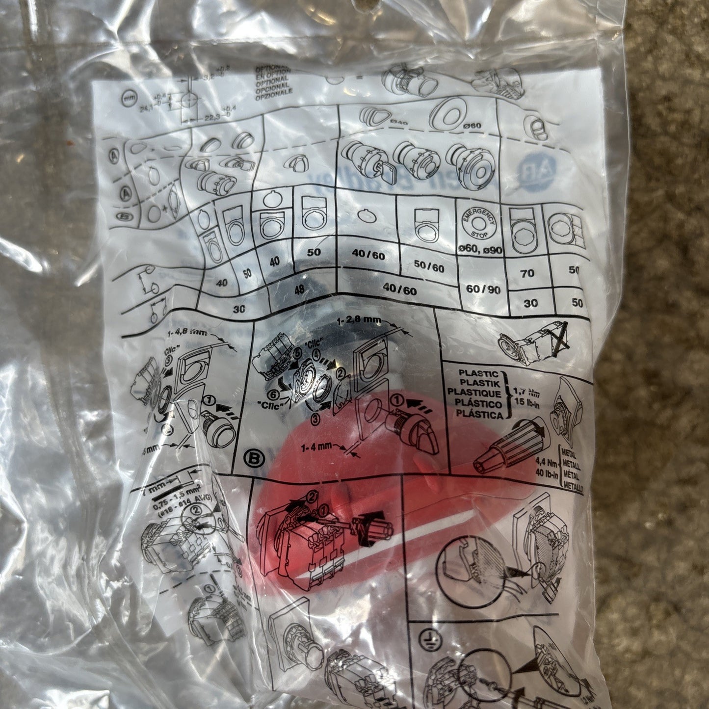 Allen Bradley 800FM-MT64MX12 Push Button, 60mm, Twist To Release2