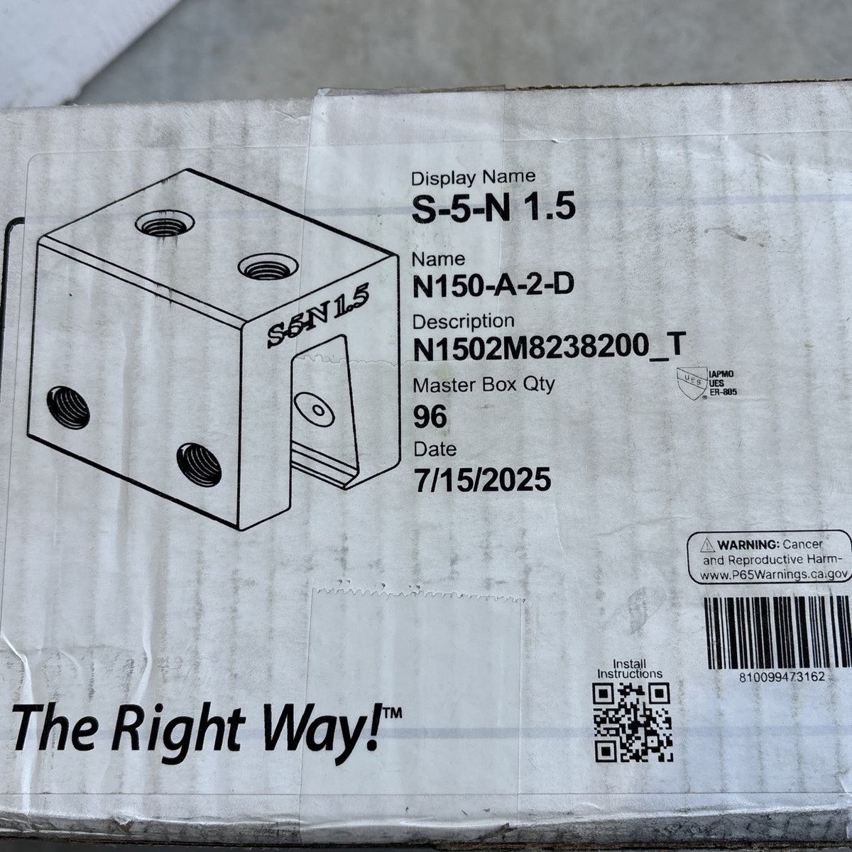 S-5! S-5-N 1.5 Standing Seam Metal Roof Clamp - Sealed Master Box of 961