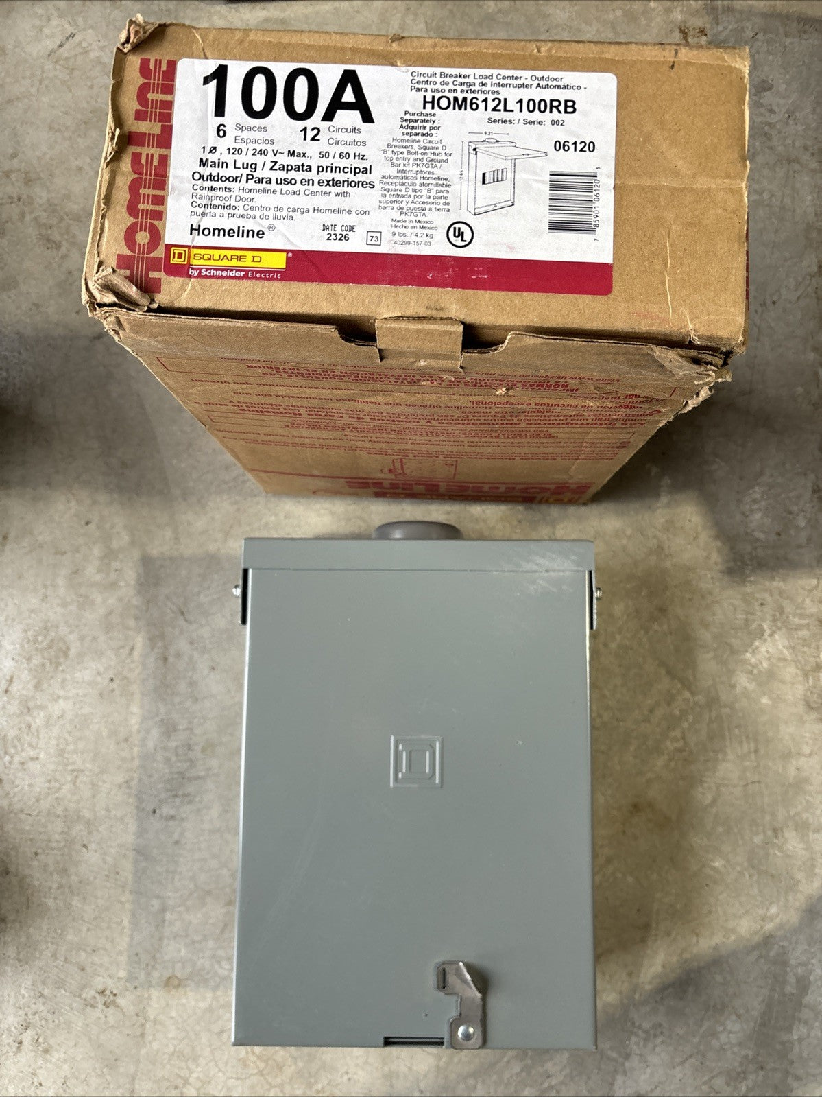Square D HOM612L100RB Circuit Breaker Load Center  100A   120/240V   6 Space2