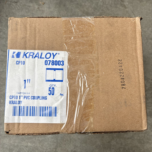 NEW Kraloy CP10 1" PVC Coupling 078003 50 Pieces0