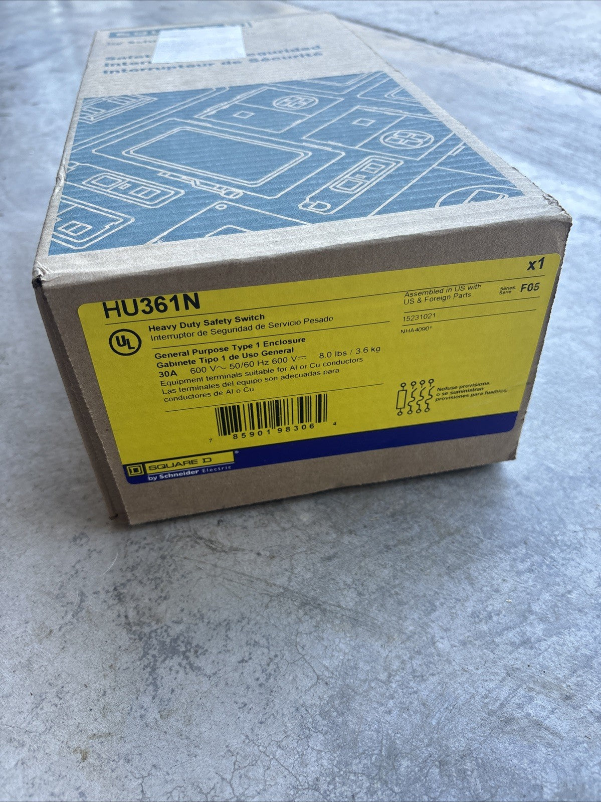 Square D 30A Heavy Duty Safety Switch HU361N0