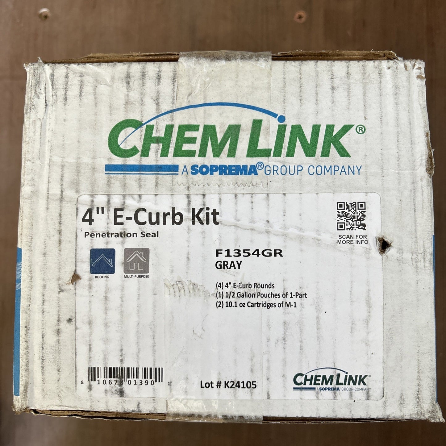 Chem Link F1354GR Penetration Seal 4" E-Curb System Kit 1/2 gallon, New In Box0