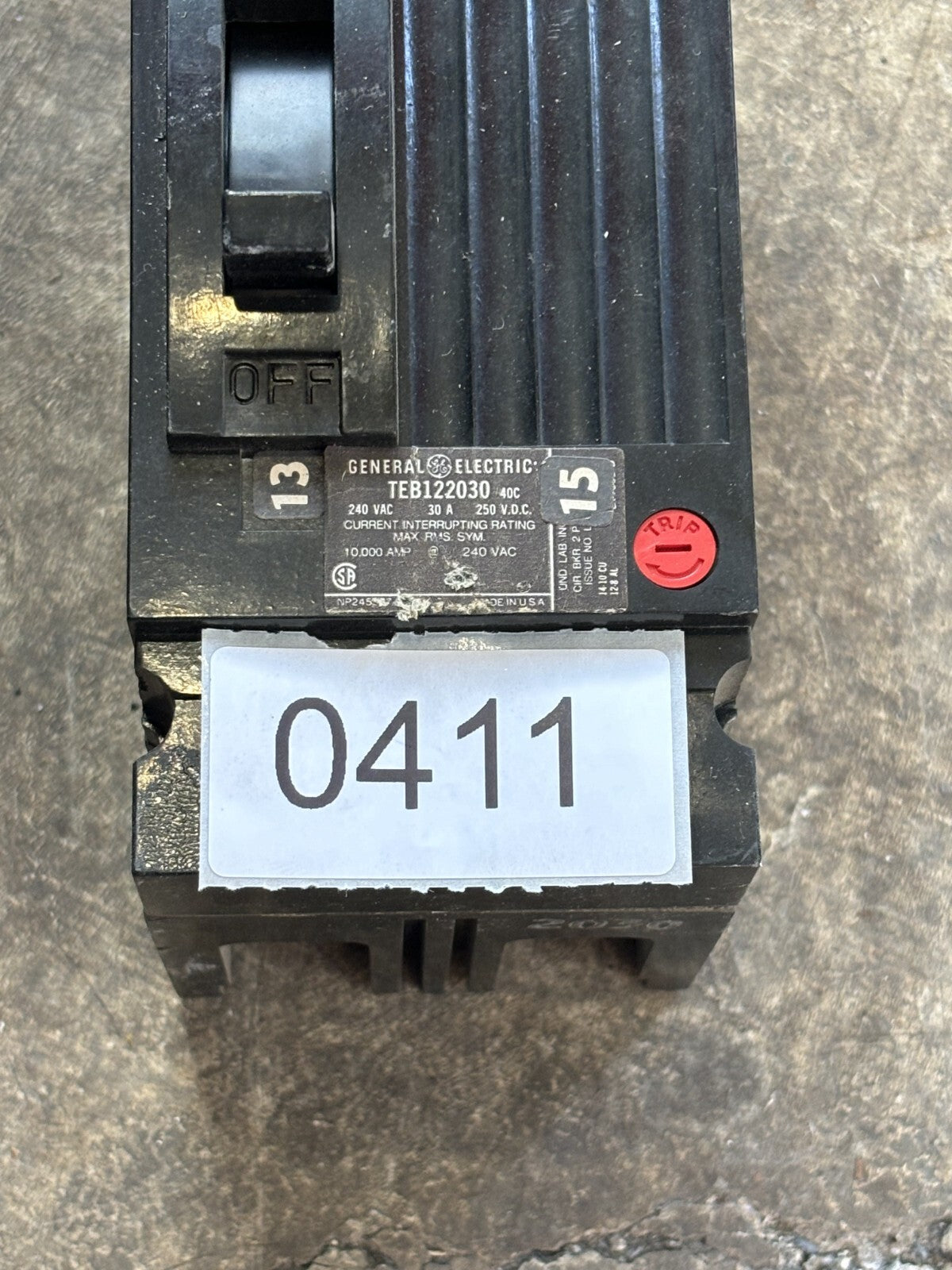 General Electric TEB122030 Circuit Breaker 30 Amp 2 Pole 240 Vac1