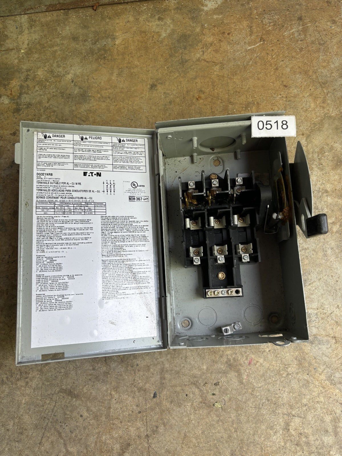 Eaton DG321NRB General Duty Safety Switch 30 Amp 240 Vac1
