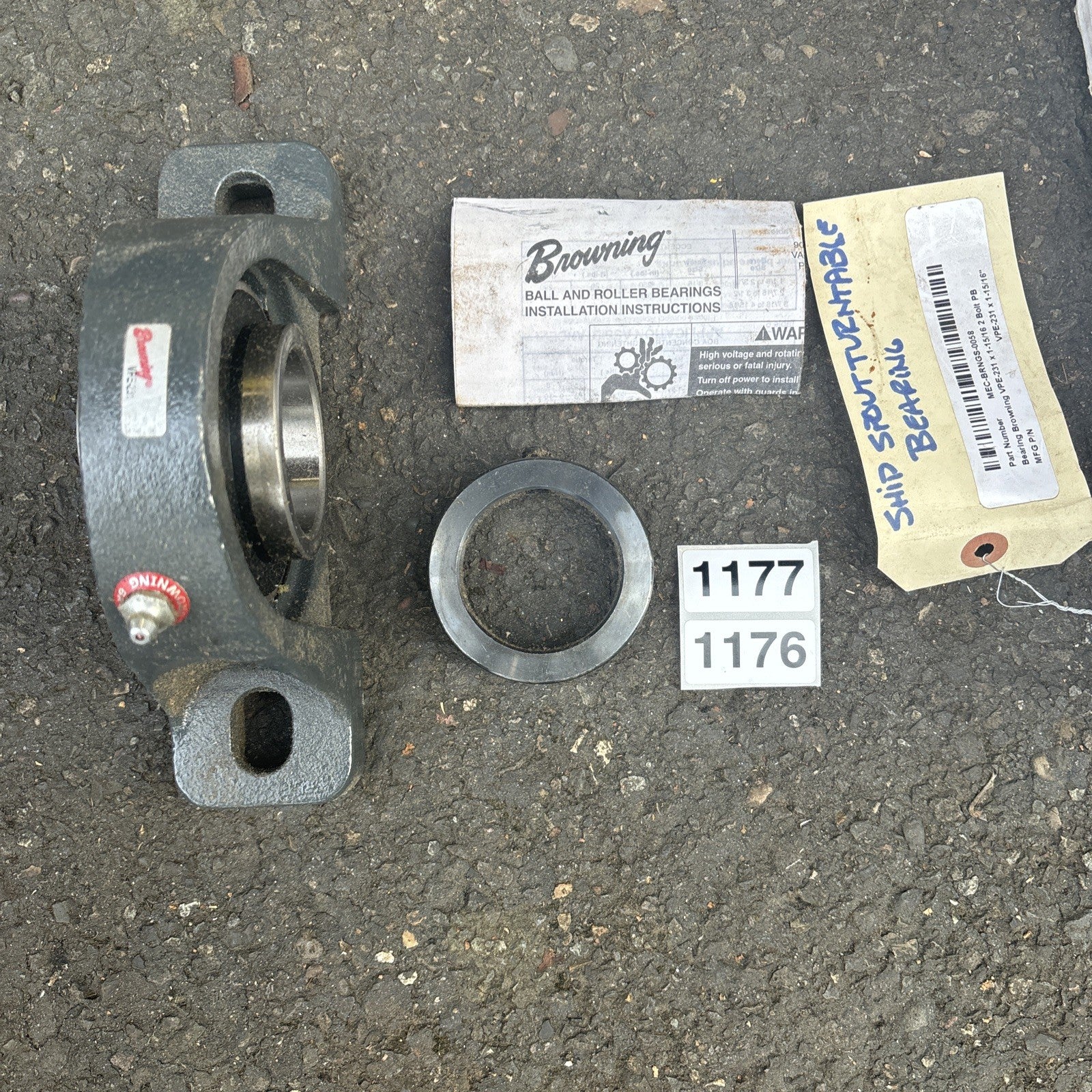 Browning VPE 231 1.938" Bore, Mounted Cast Iron Pillow Block FNIP1