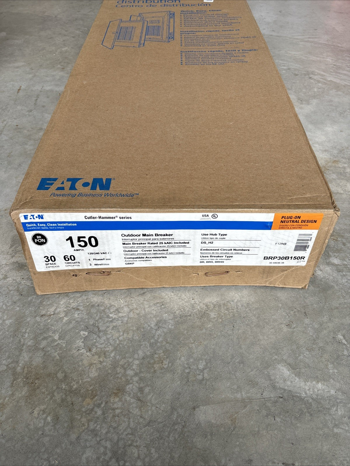 Eaton BRP30B150R Loadcenter 150A Main Breaker NEMA 3R 30 Space 60 Circuit0