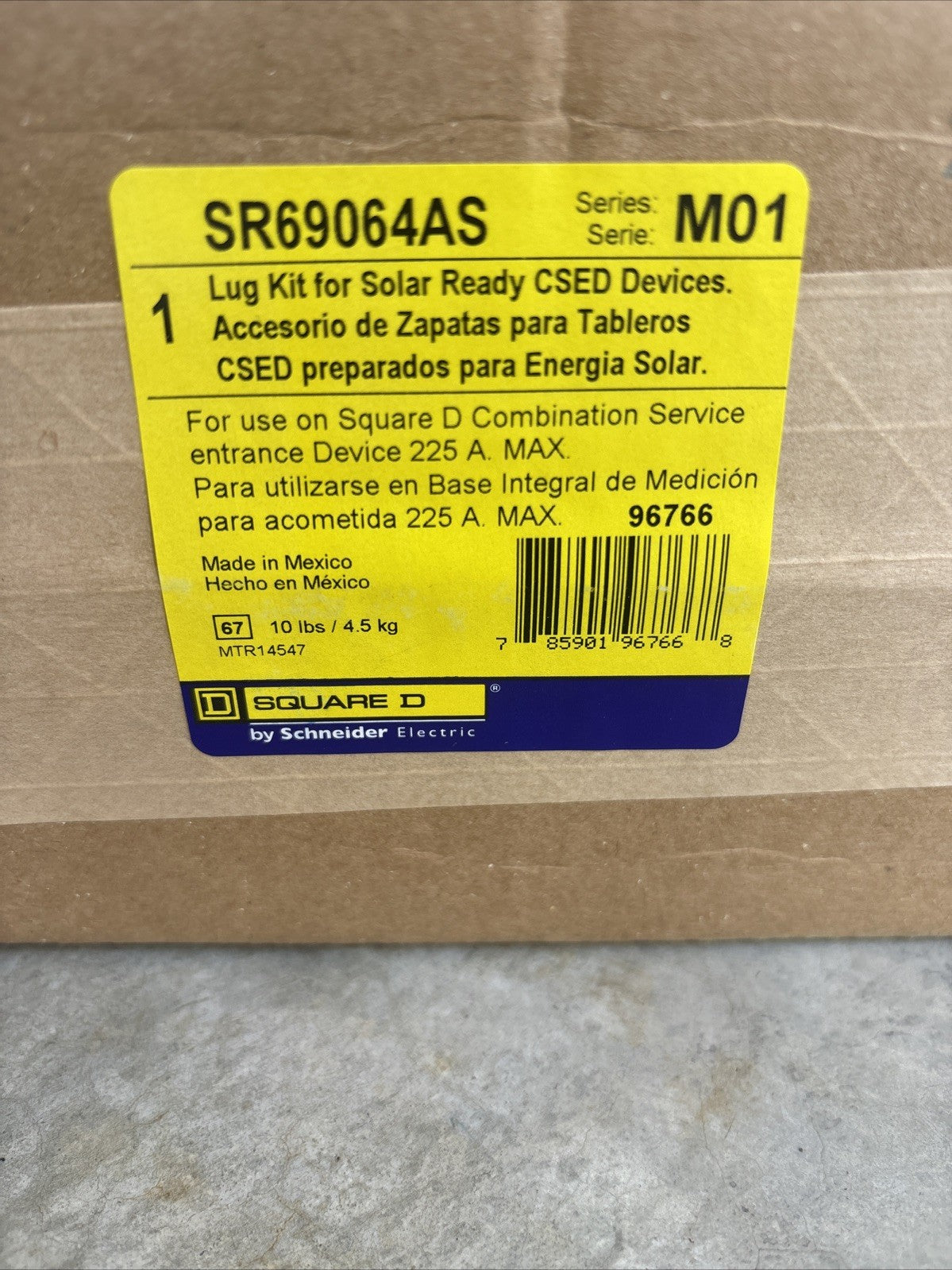 Square D SR69064AS Lug Kit for Solar Ready CSED Devices New Sealed1