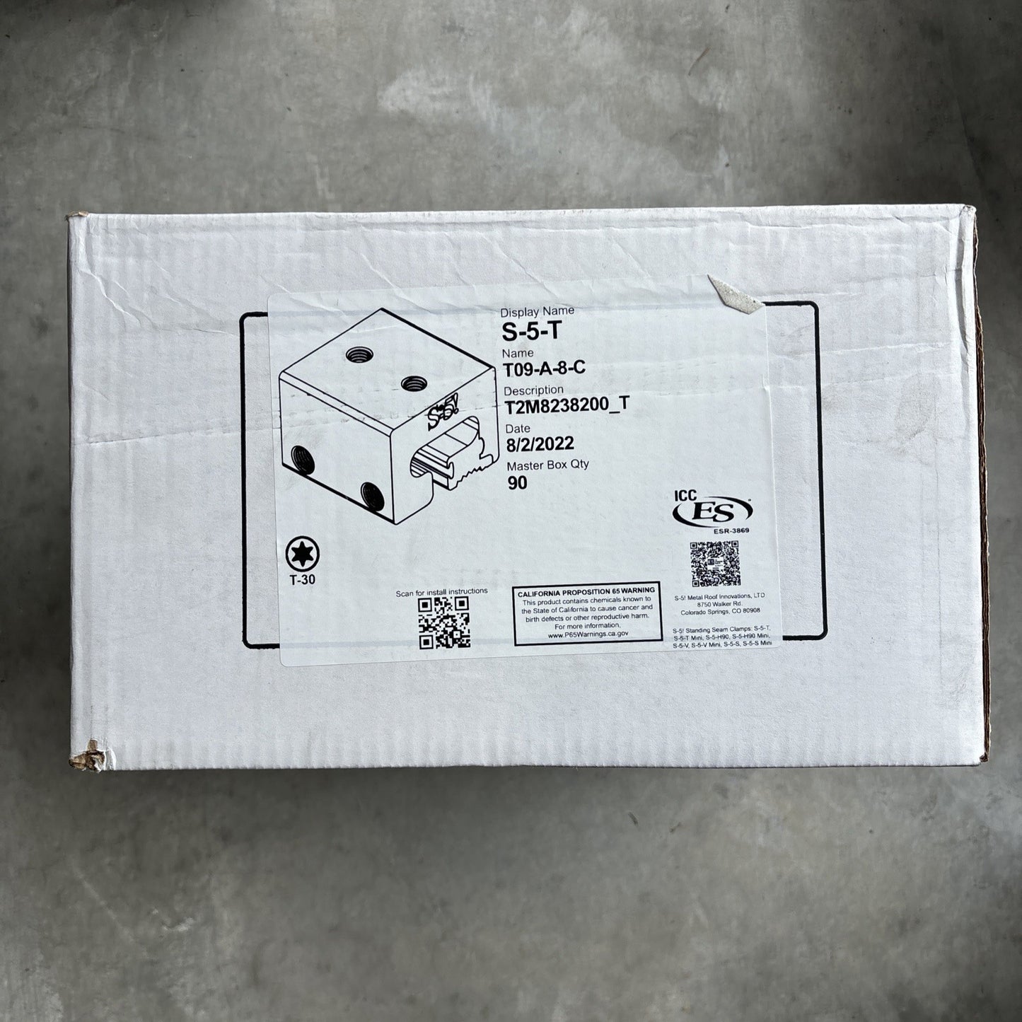 S5! S 5 T S5 SEAM CLAMP "T" Master Box Qty 900