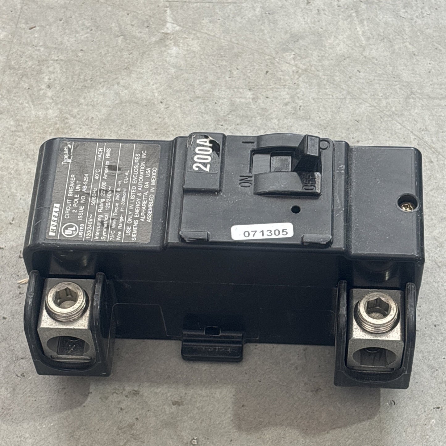 Murray M2 200A 240V 2 Pole M2200  Circuit Breaker2