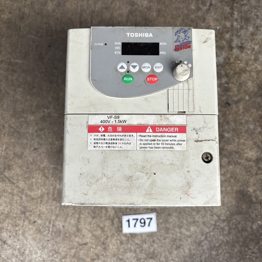 Toshiba VFS9 4015PL WN(1) VFD 0.5/400Hz 2Hp 380/500v 4.1A 3Ph In0