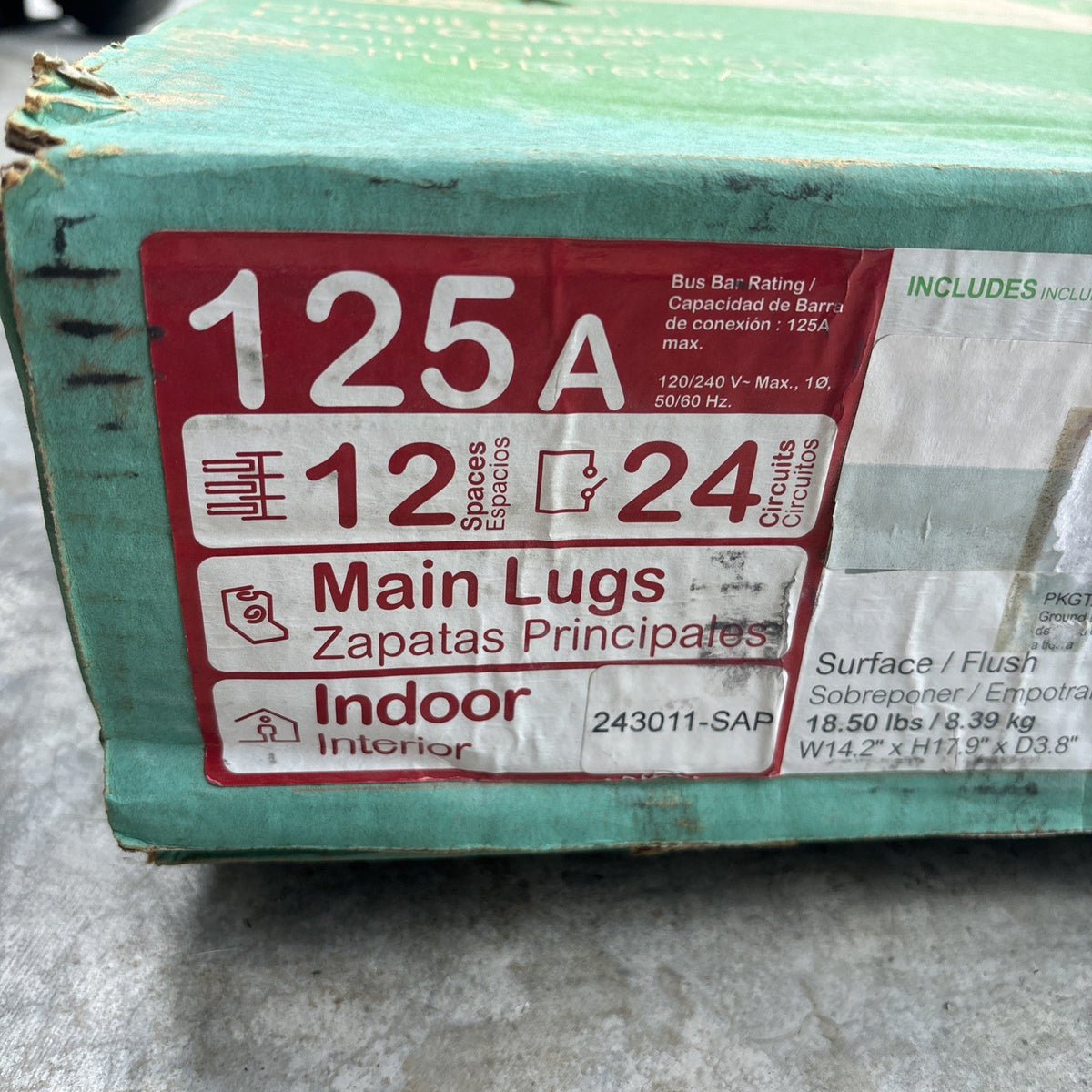 Square D HOM1224l125PGCVP Homeline 125Amp 12 Space 24 Circuit Indoor Load Center1