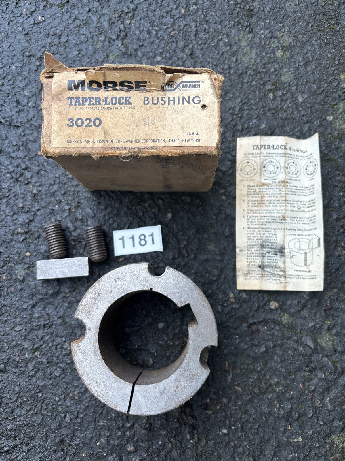 MORSE,3020 2 5/8” ,TAPER LOCK BUSHING NOS0