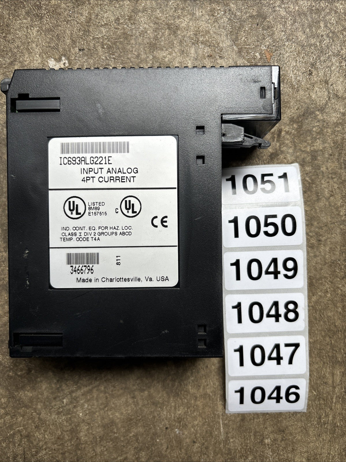 GE FANUC INPUT ANALOG MODULE IC693ALG221E 4PT CURRENT USED1