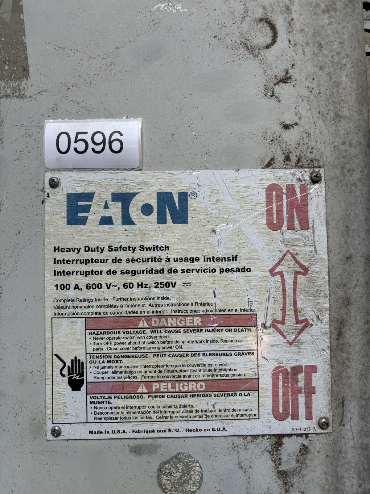 Eaton DH363FRK2 Heavy Duty Safety Switch 100 Amp 600 Vac 3 Pole1