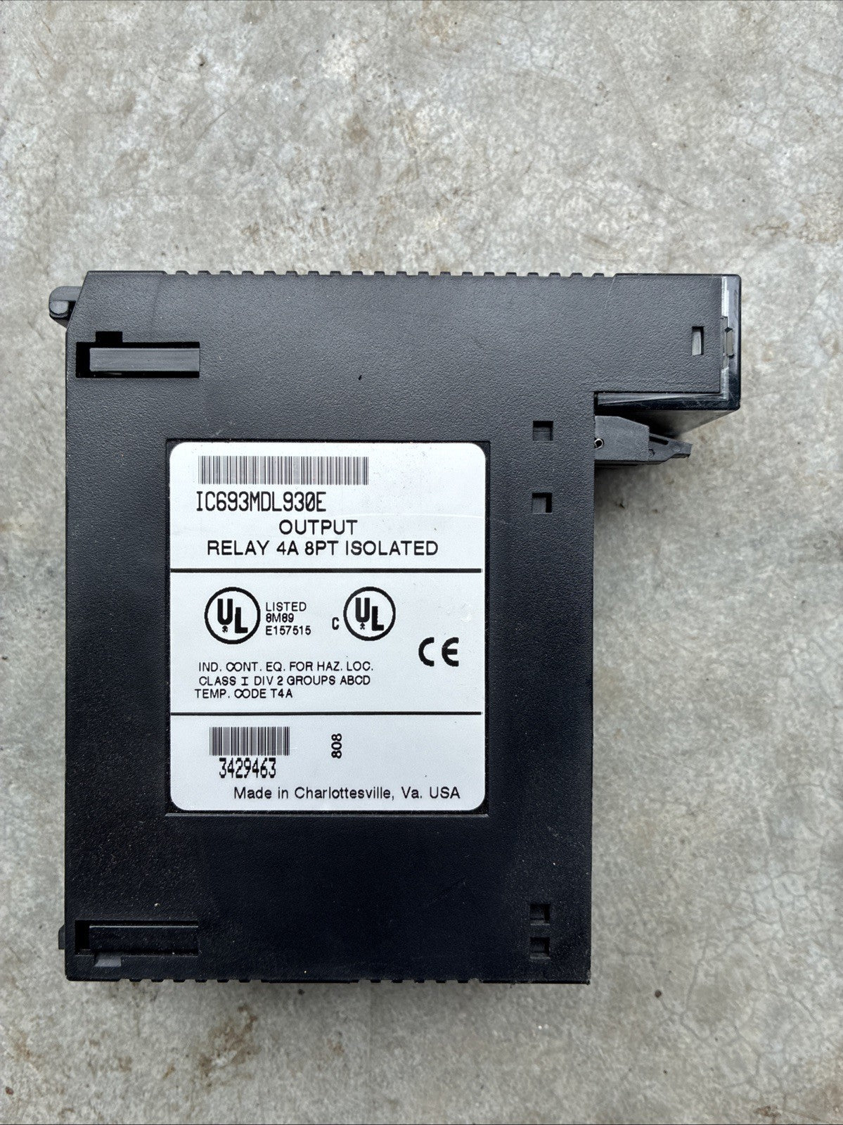 GE FANUC OUTPUT RELAY 4A 8PT ISOLATED IC693MDL930E0