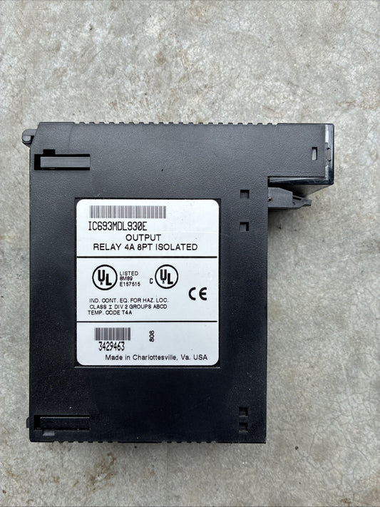 GE FANUC OUTPUT RELAY 4A 8PT ISOLATED IC693MDL930E0
