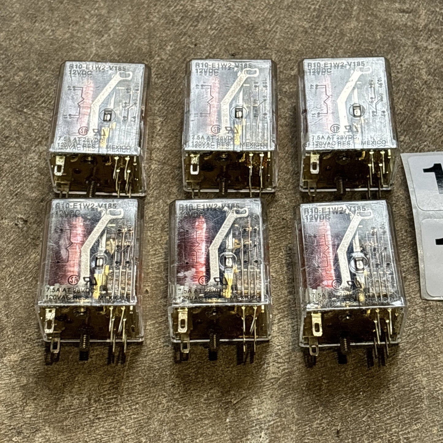AMF POTTER & BRUMFIELD R10 E1 W2 V185 POWER RELAY 120VAC 12VDC 7.5A (LOT OF 6)3