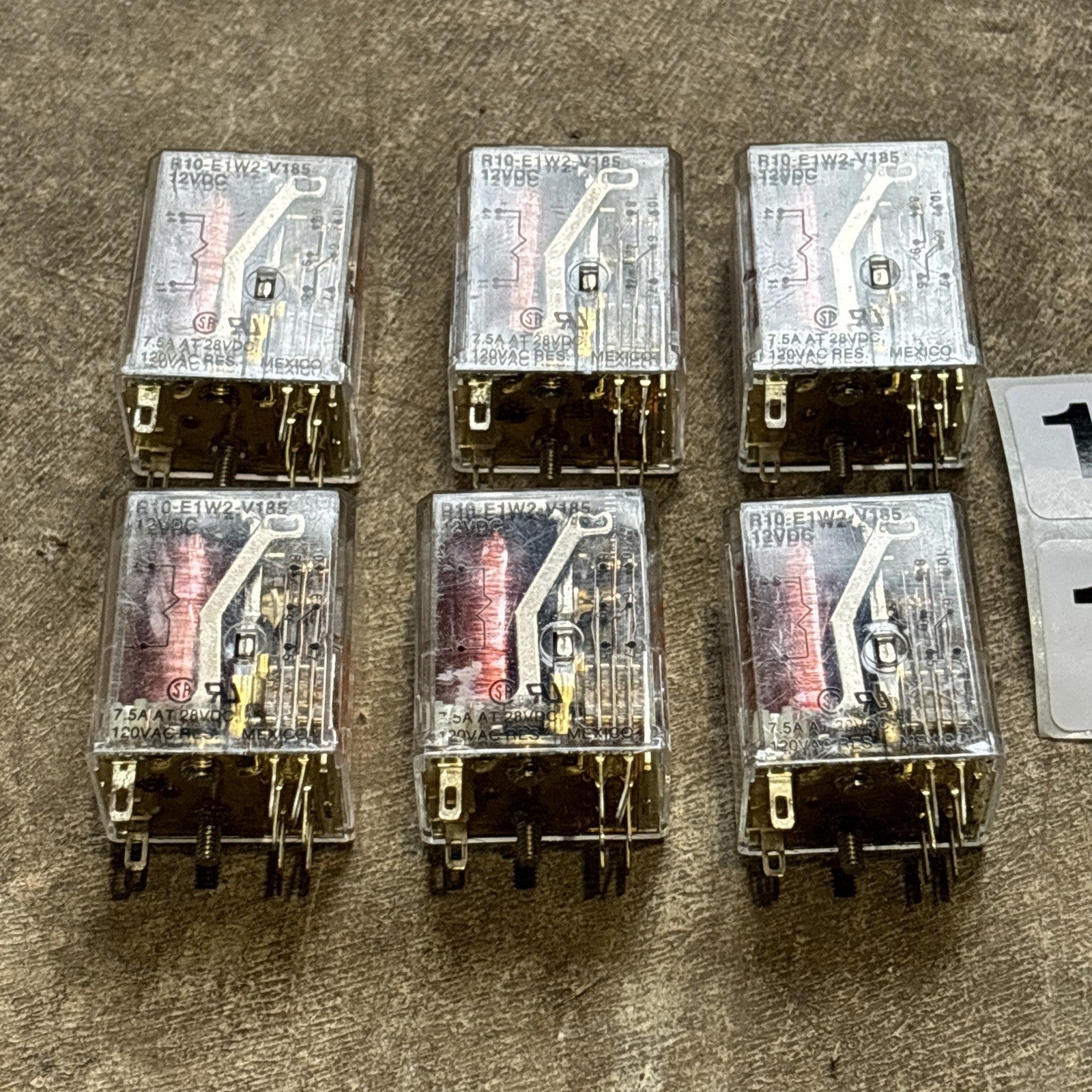 AMF POTTER & BRUMFIELD R10 E1 W2 V185 POWER RELAY 120VAC 12VDC 7.5A (LOT OF 6)3