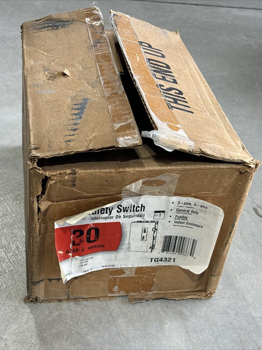 GE TG4321R Fusible Safety Switch 3 Pole 4 Wire 30Amp 240V0