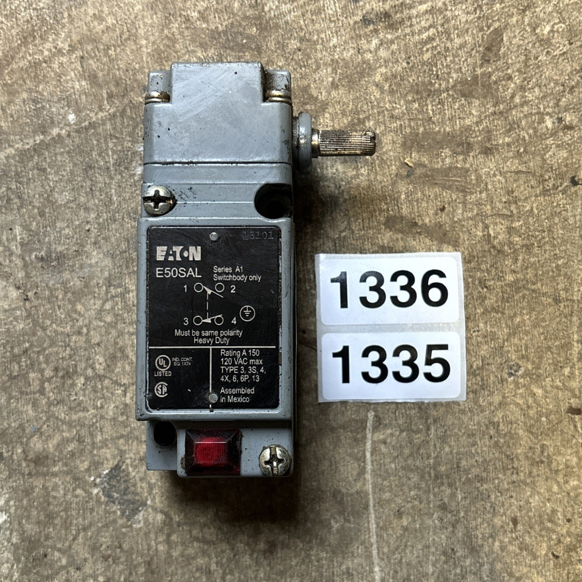 Eaton Cutler Hammer E50SAL Rotary Limit Switch Series A1  E50RA, E50DR1 Head0
