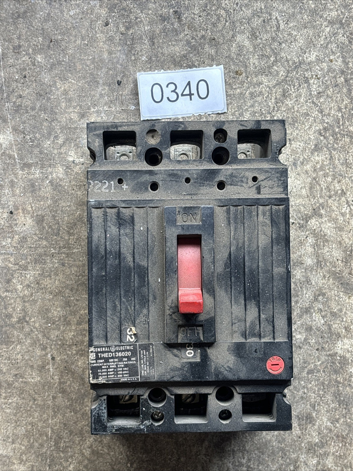 General Electric THED136020 Circuit Breaker 600VAC, 20 AMP 3 Pole0
