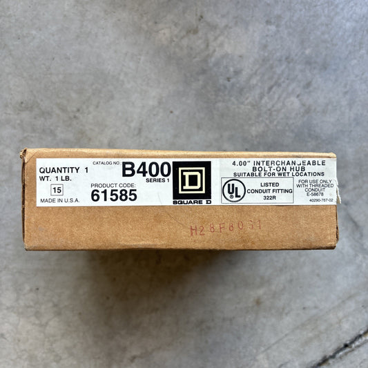 Square D  B400 Conduit Hubs 4" Interchangeable bolt on hub New0