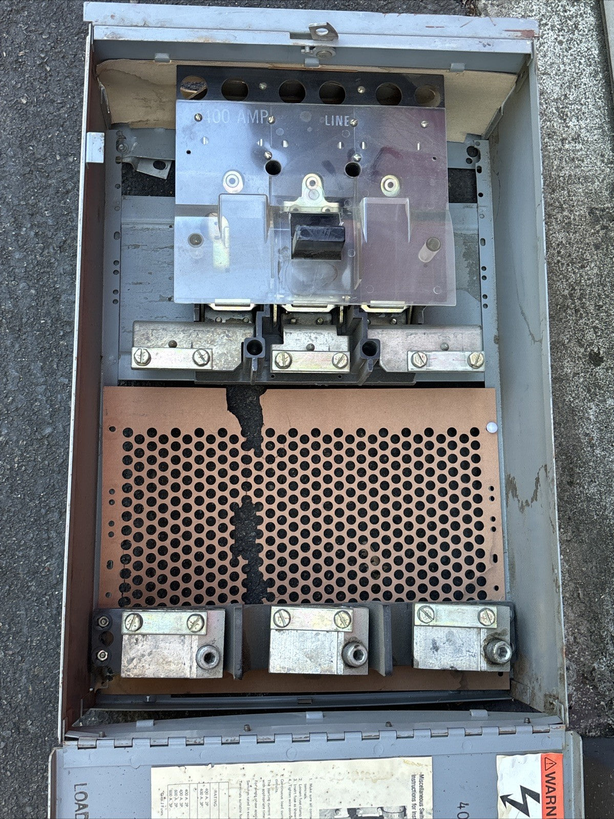 Westinghouse FDP365R 400 amp 600v Fusible Panel Mount Switch FDP Unit PM5172