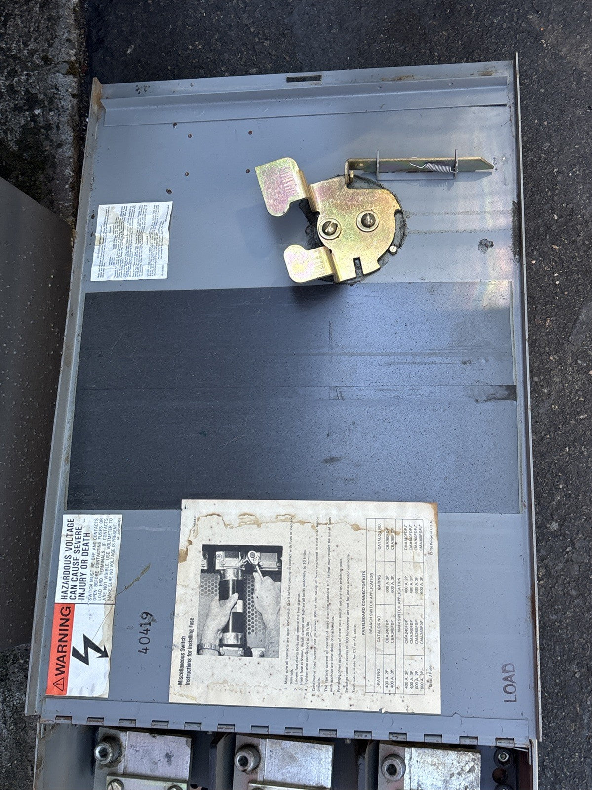 Westinghouse FDP365R 400 amp 600v Fusible Panel Mount Switch FDP Unit PM5173