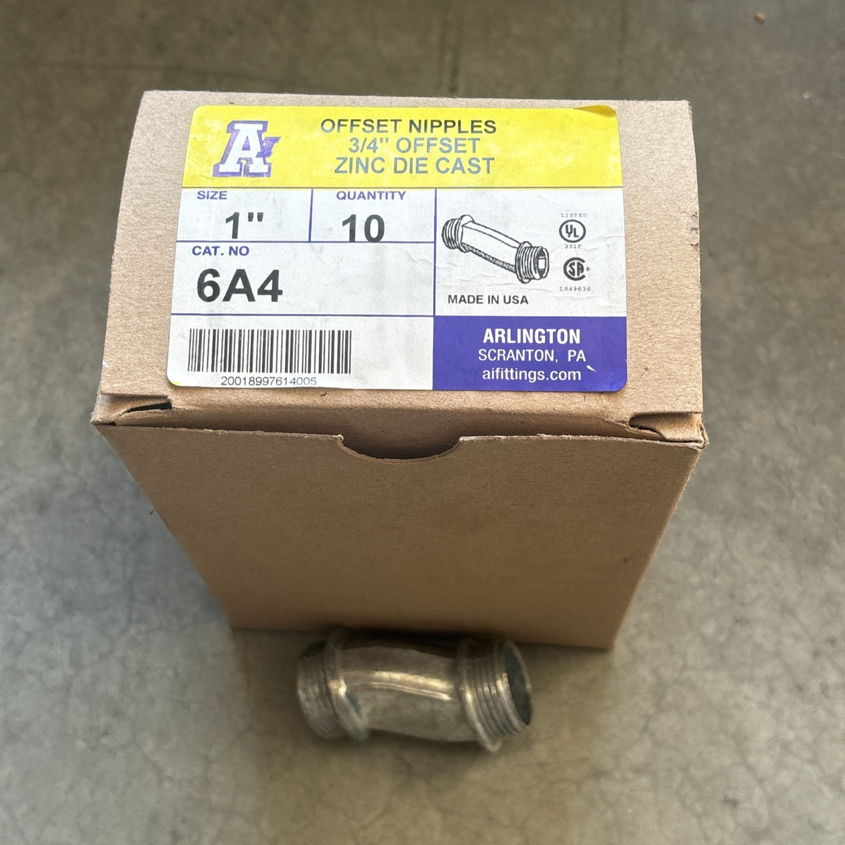 ARLINGTON INDUSTRIES 6A4 Malleable offset nipples 3/4” With 1” Length0