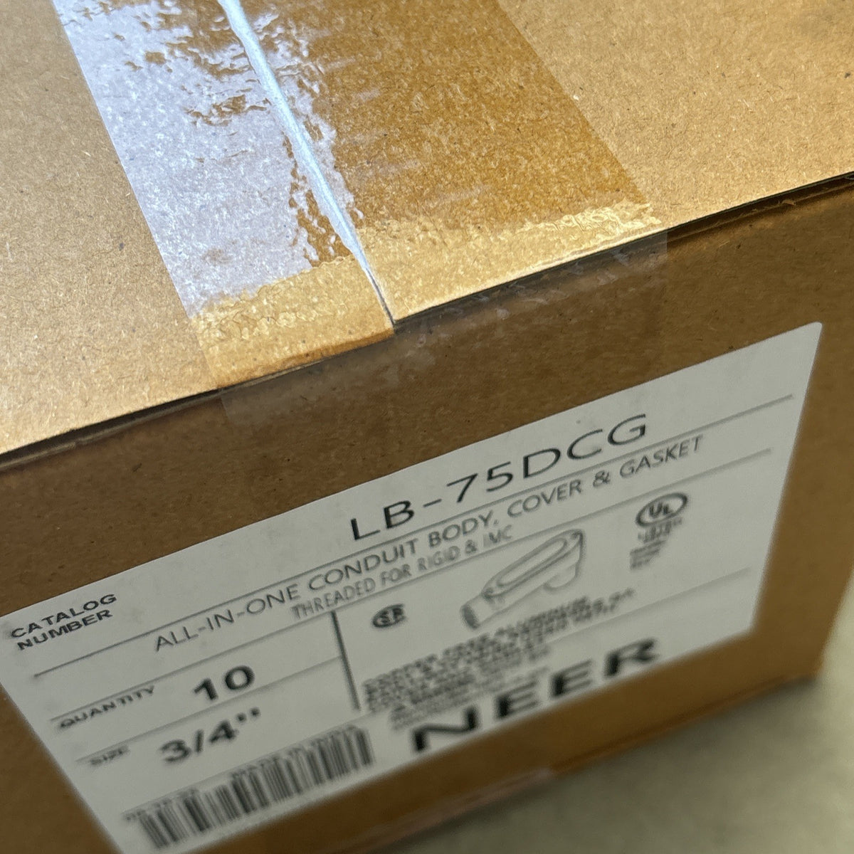 Case Of 10 NEER ALL IN ONE CONDUIT BODY | COVER & GASKET LB 75DCG2