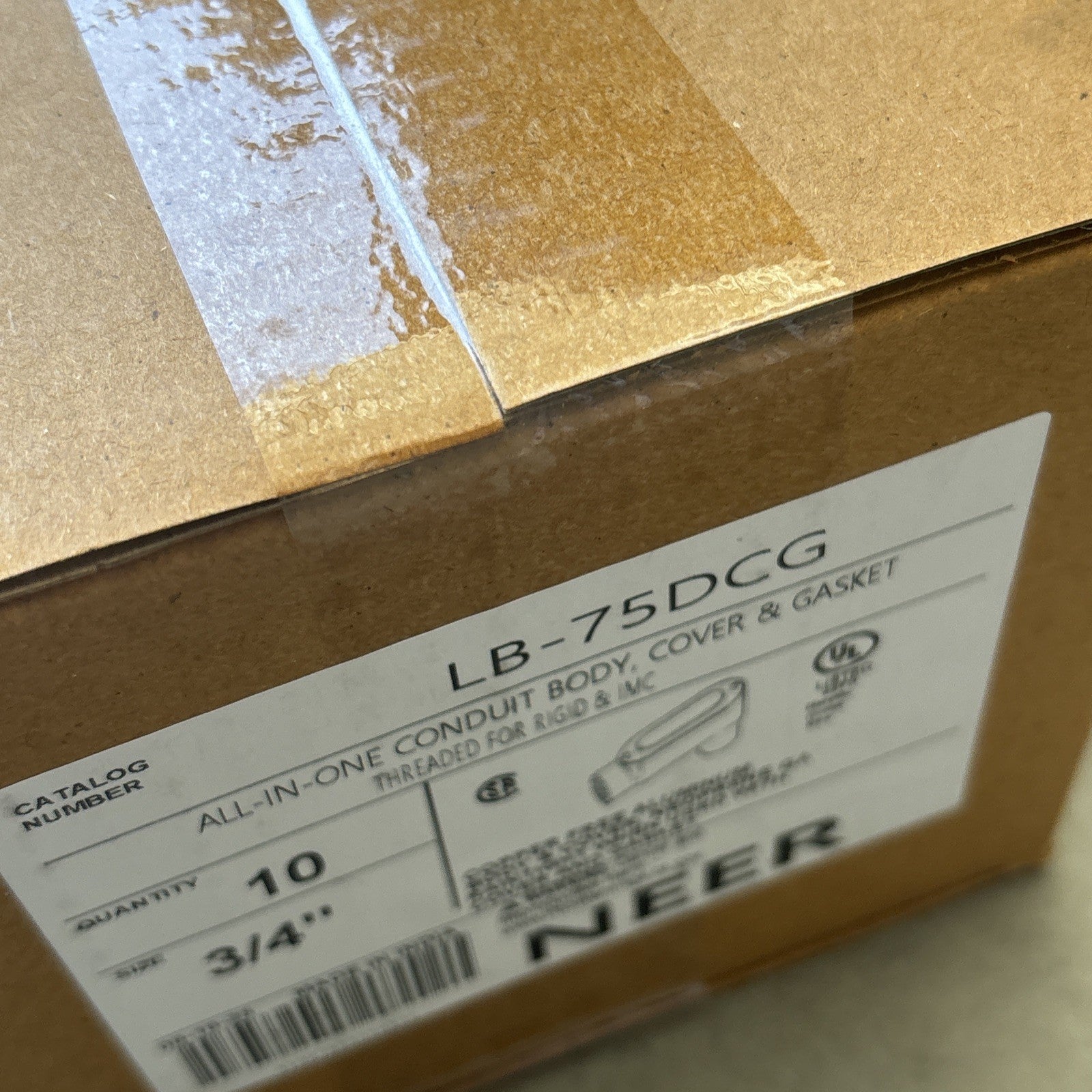 Case Of 10 NEER ALL IN ONE CONDUIT BODY | COVER & GASKET LB 75DCG2