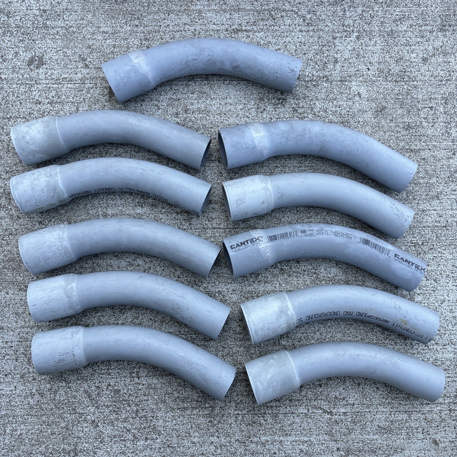 Lot of 11 Cantex 5233766 1 1/4" 45 Deg Bell End Elbows0
