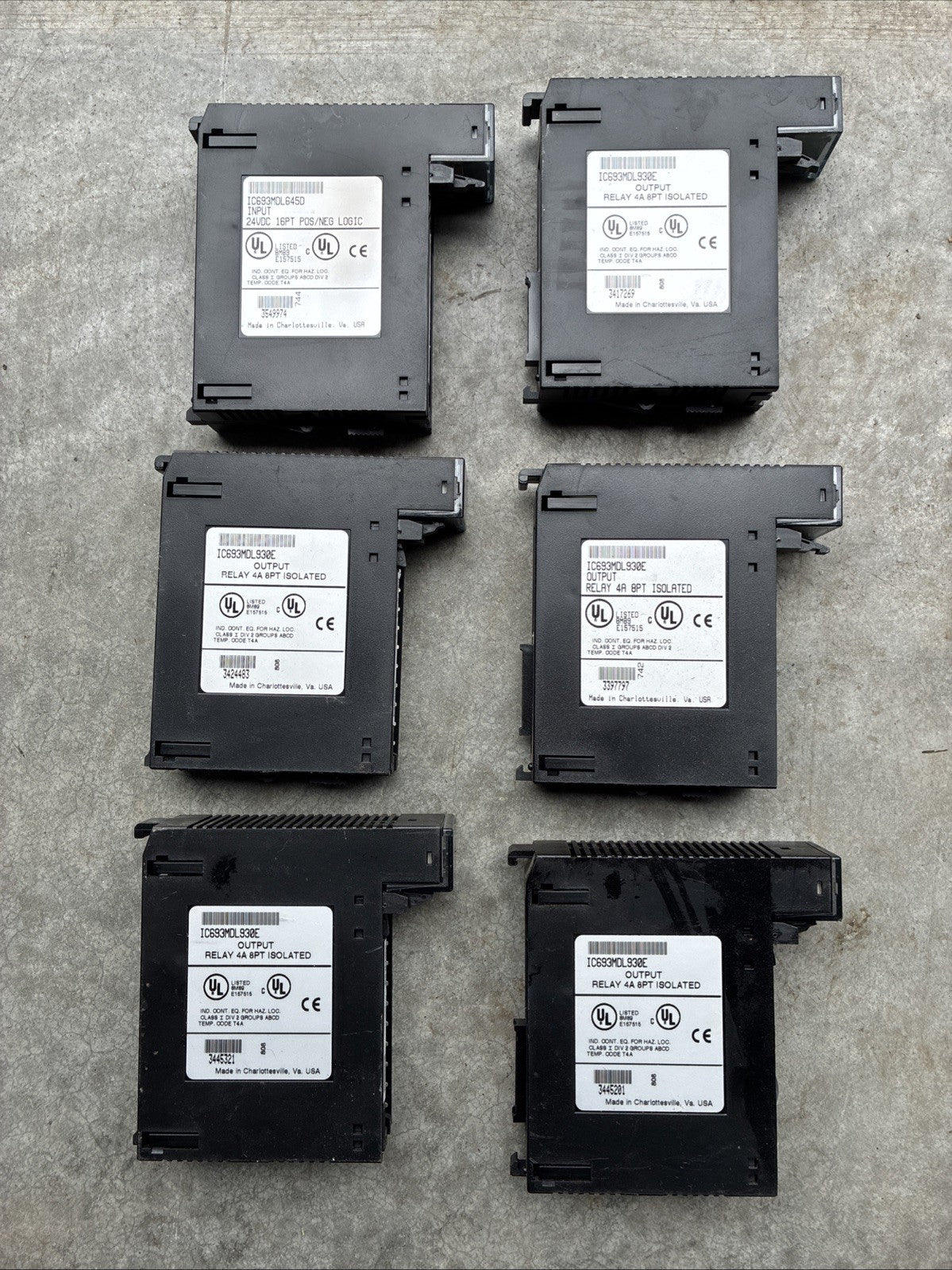 6x GE FANUC IC693MDL240E INPUT 120 VAC 16 PT  USED0