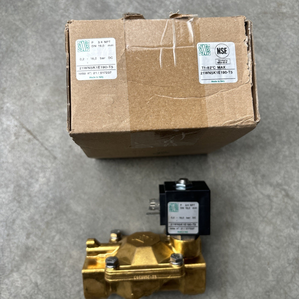 ODE 21WN5K1E190-T5 Solenoid 3/4” Brass Valve0
