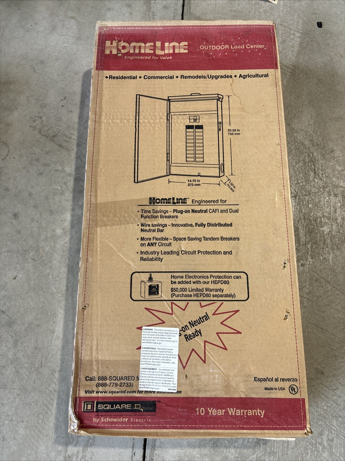 Square  D/ Homeline HOM2448L125PGC 125 Amp 24 Space 48 Panel NIB3