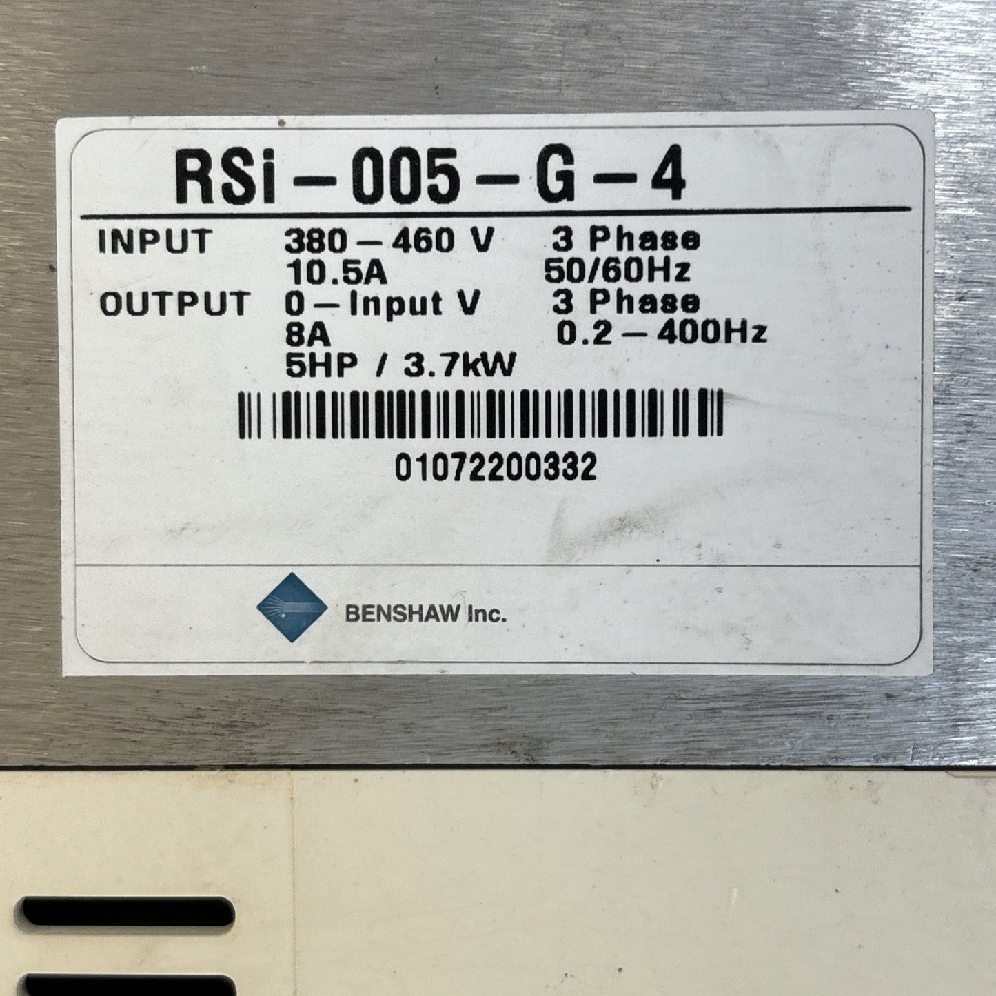 Benshaw RSi Unit Torque S Series AC Drives, Model: RSi 005 G 41