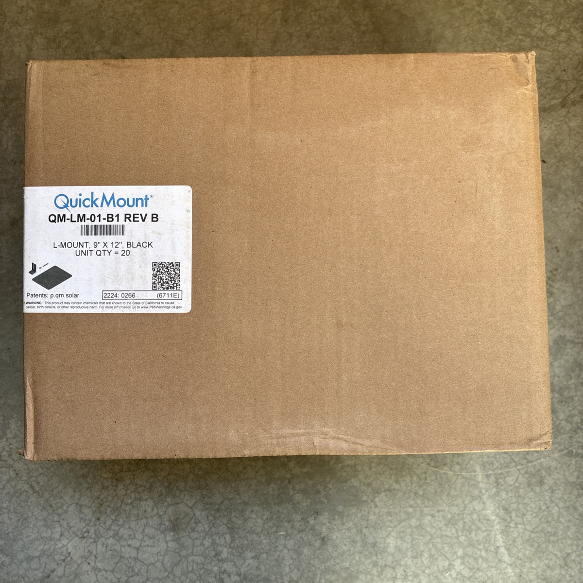 20x Quick Mount QM LM 01 B1 REV B PV Solar Roof Flashing. Box Of 20. Black0