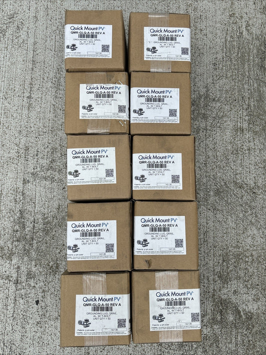 10x 50 Count Quick Mount Universal QClick QMR-GLQ-A-50 PV End Cap, Light, Black0