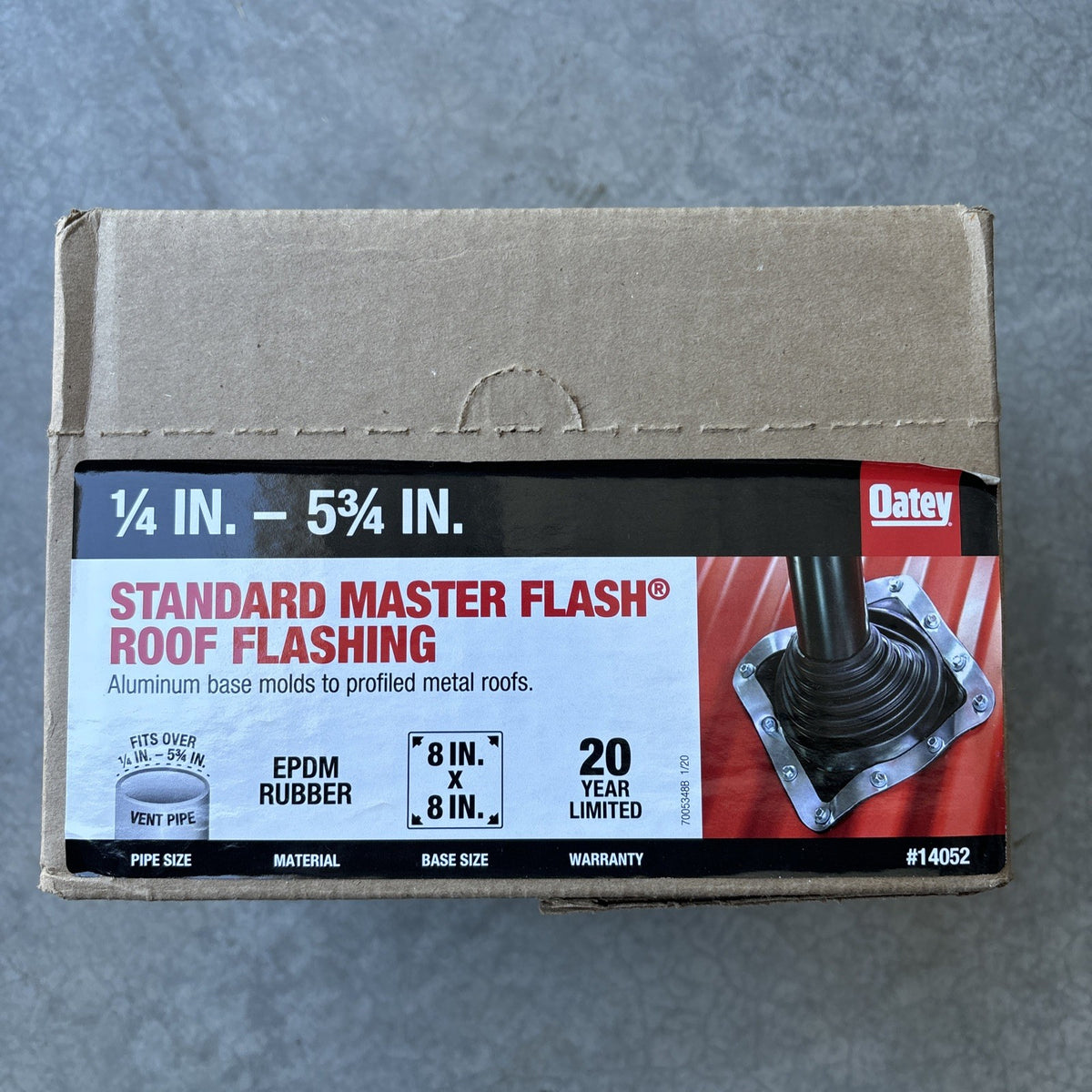 6x Oatey STANDARD MASTER FLASH ROOF VENT/ PIPE FLASHING 1/4IN 5 3/4IN 8x8IN Base1