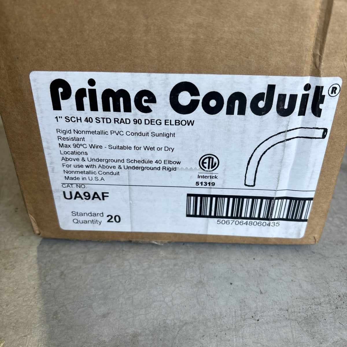 New Case Of 20 Carlon 1” UA9AF Elbow Conduit Fitting 90 Degree Schedule 401