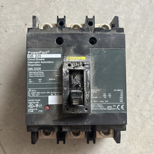 Square D QBL32225 PowerPact Circuit Breaker 225A 240V 3P HACR Type Q2L0