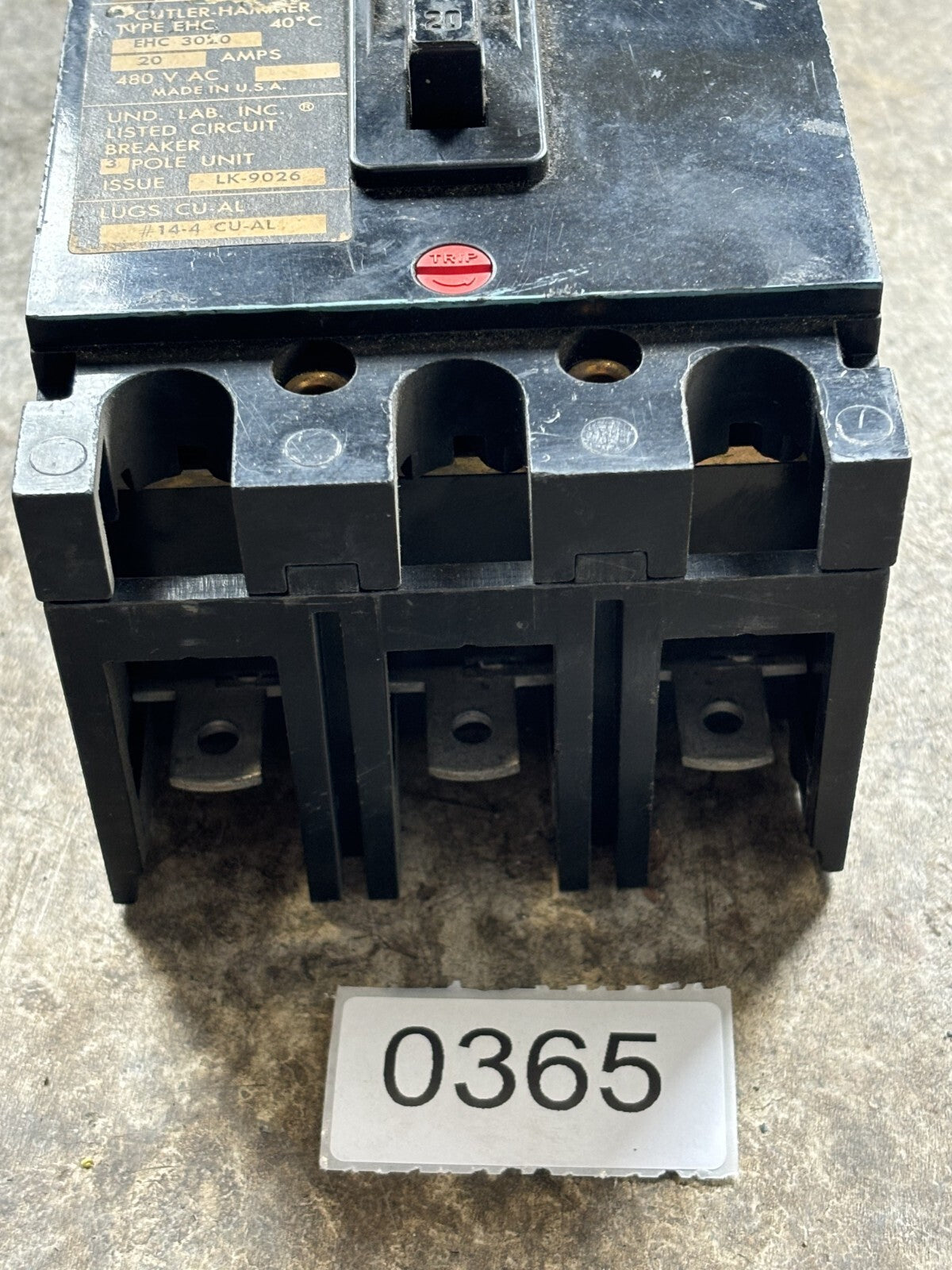 Cutler Hammer EHC3020 Circuit Breaker 20 A 3P 240/480V2