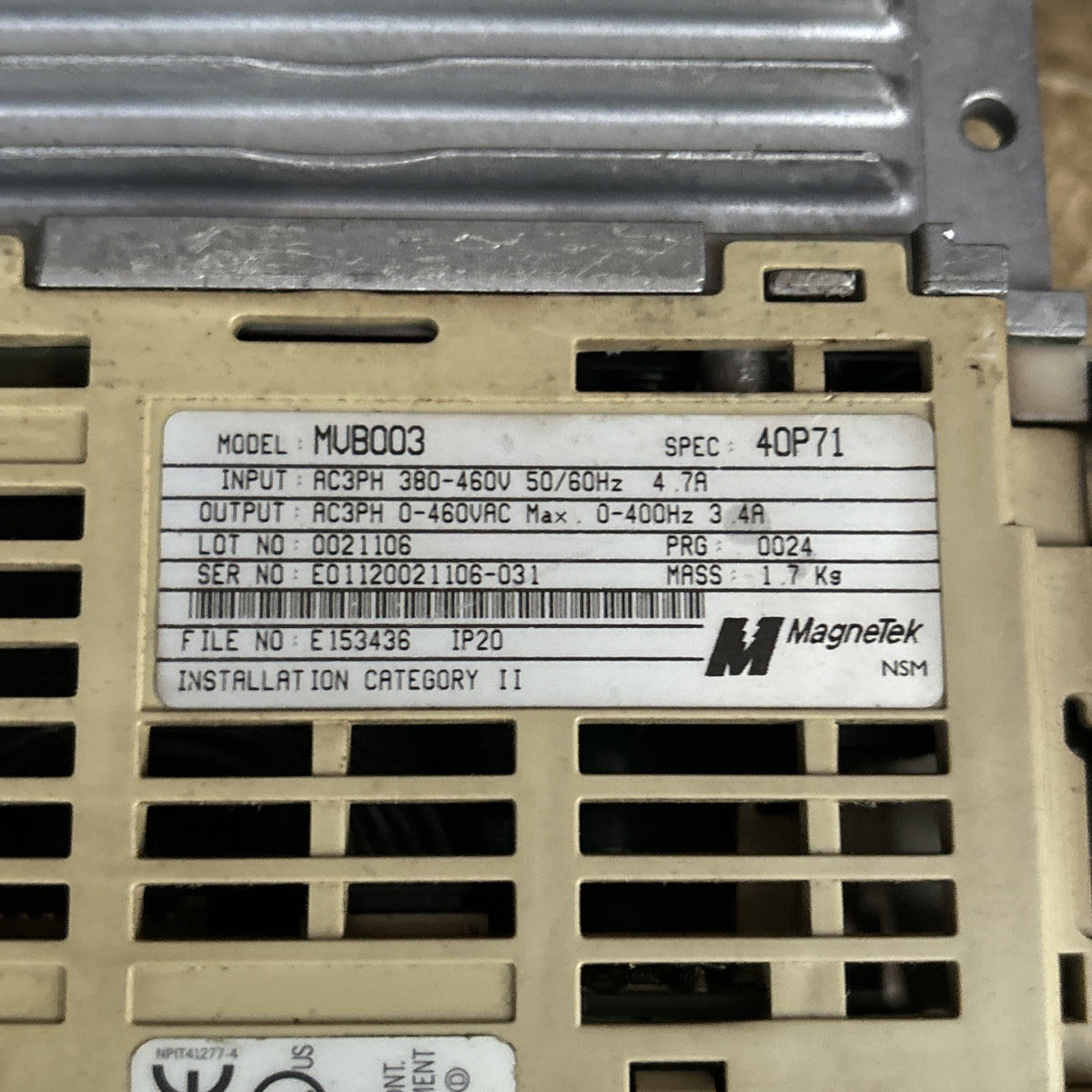 Magnetek GPD315 1 HP 460v Model MVB003 AC Drive5