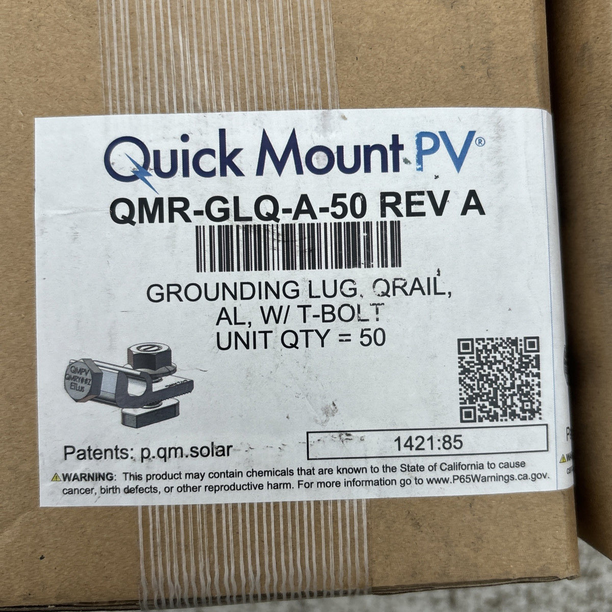 10x 50 Count Quick Mount Universal QClick QMR-GLQ-A-50 PV End Cap, Light, Black1