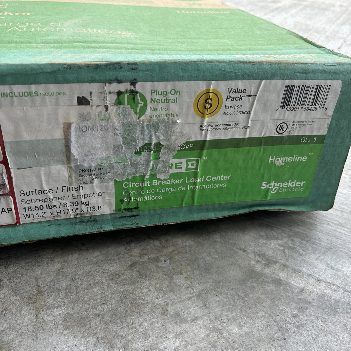 Square D HOM1224l125PGCVP Homeline 125Amp 12 Space 24 Circuit Indoor Load Center2