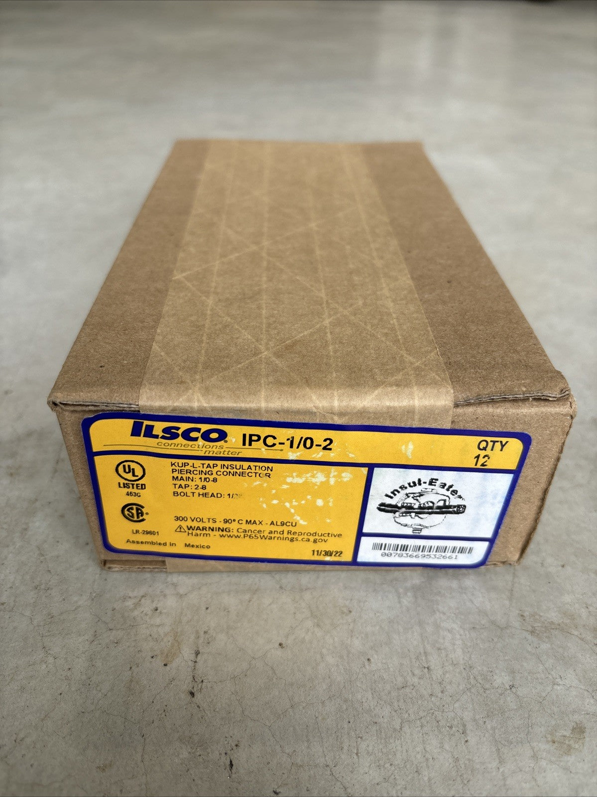 Case Of 12 ILSCO Kupler IPC 1/0 2 300v 1/0 #8 Insulation Piercing Tap Connetor0